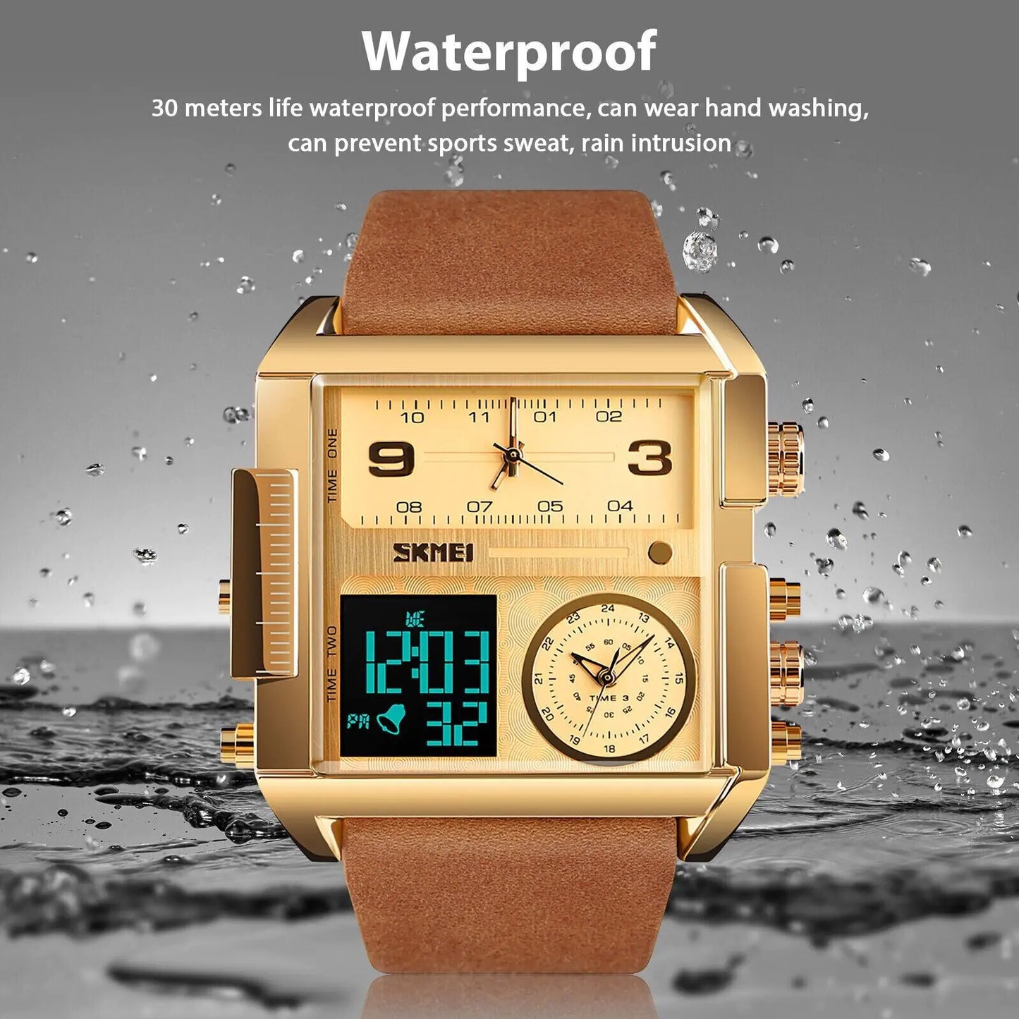SKMEI Men's Quartz Leather Sports Watch