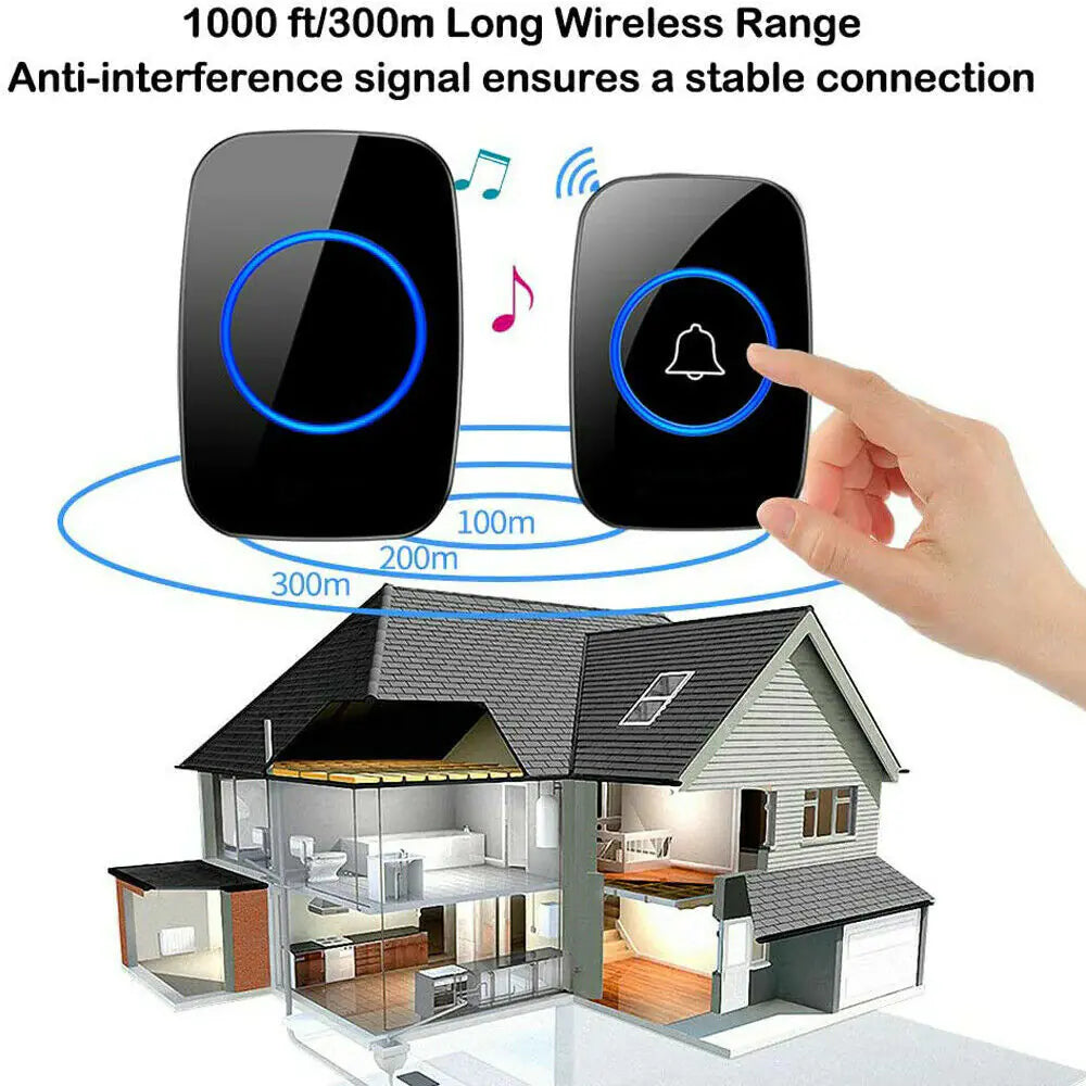 Wireless Weatherproof Doorbell Kit with Adjustable Volume