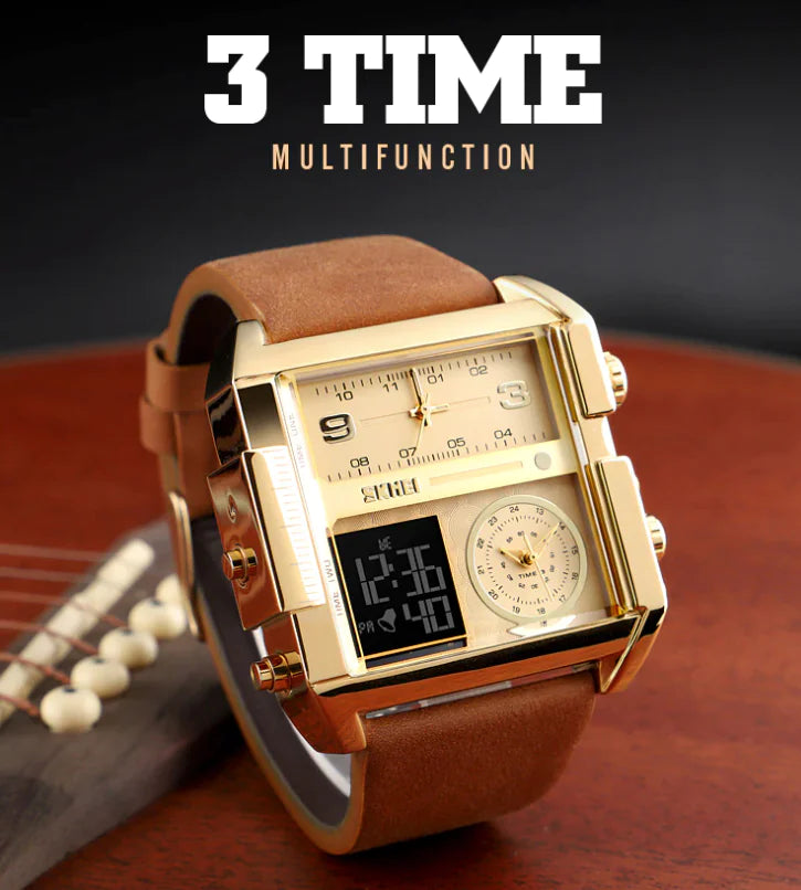 SKMEI Men's Quartz Leather Sports Watch