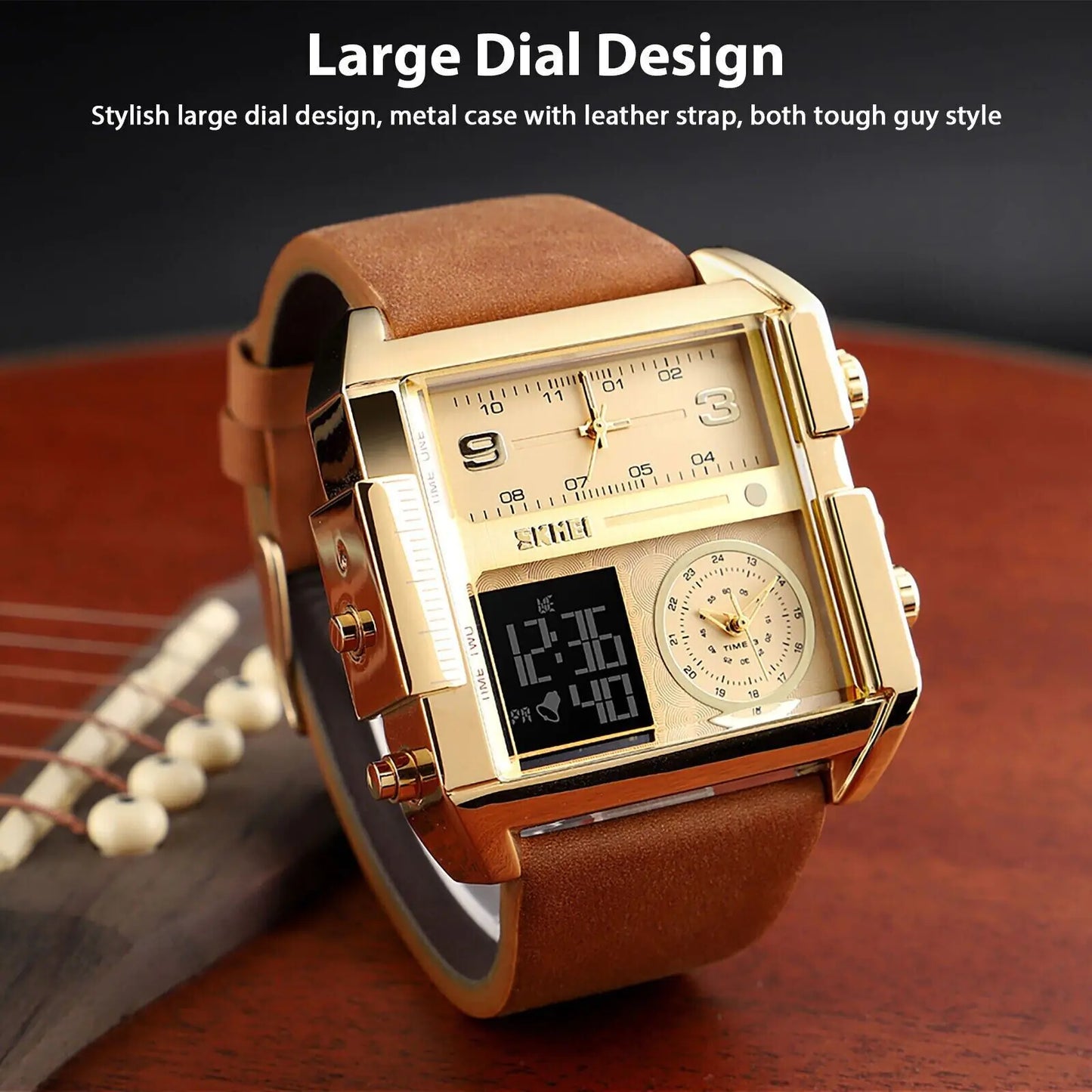 SKMEI Men's Quartz Leather Sports Watch