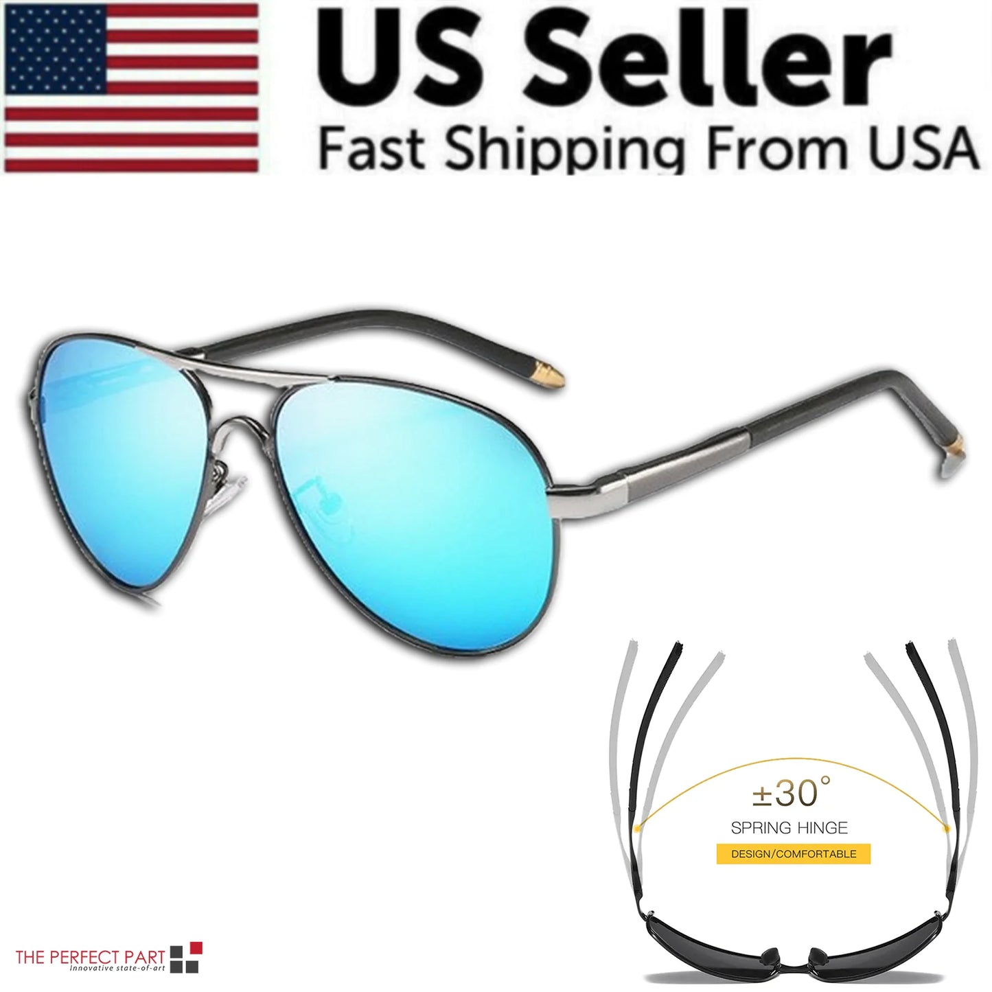 Men's UV400 Polarized Pilot Sunglasses for Outdoor Sports