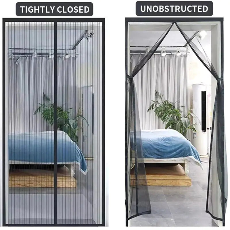 Magnetic Mesh Door Screen - Bug & Mosquito Barrier