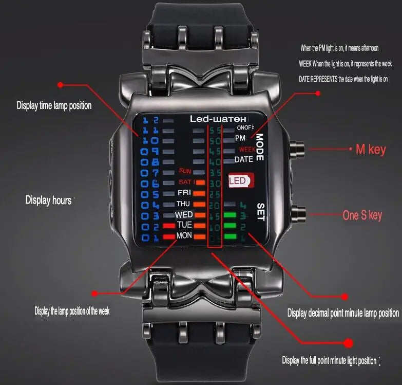 Elite Men's LED Sports Watch