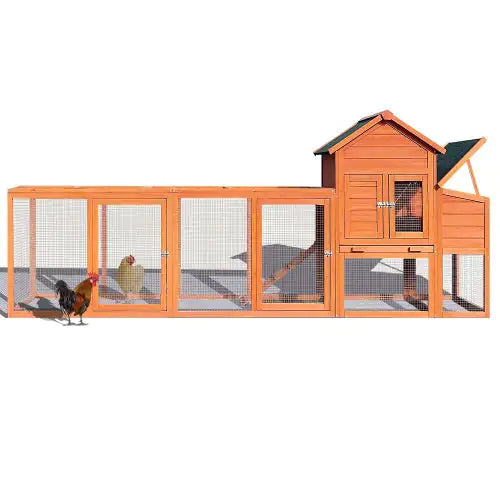 Large Wooden Chicken Coop With Nest Box