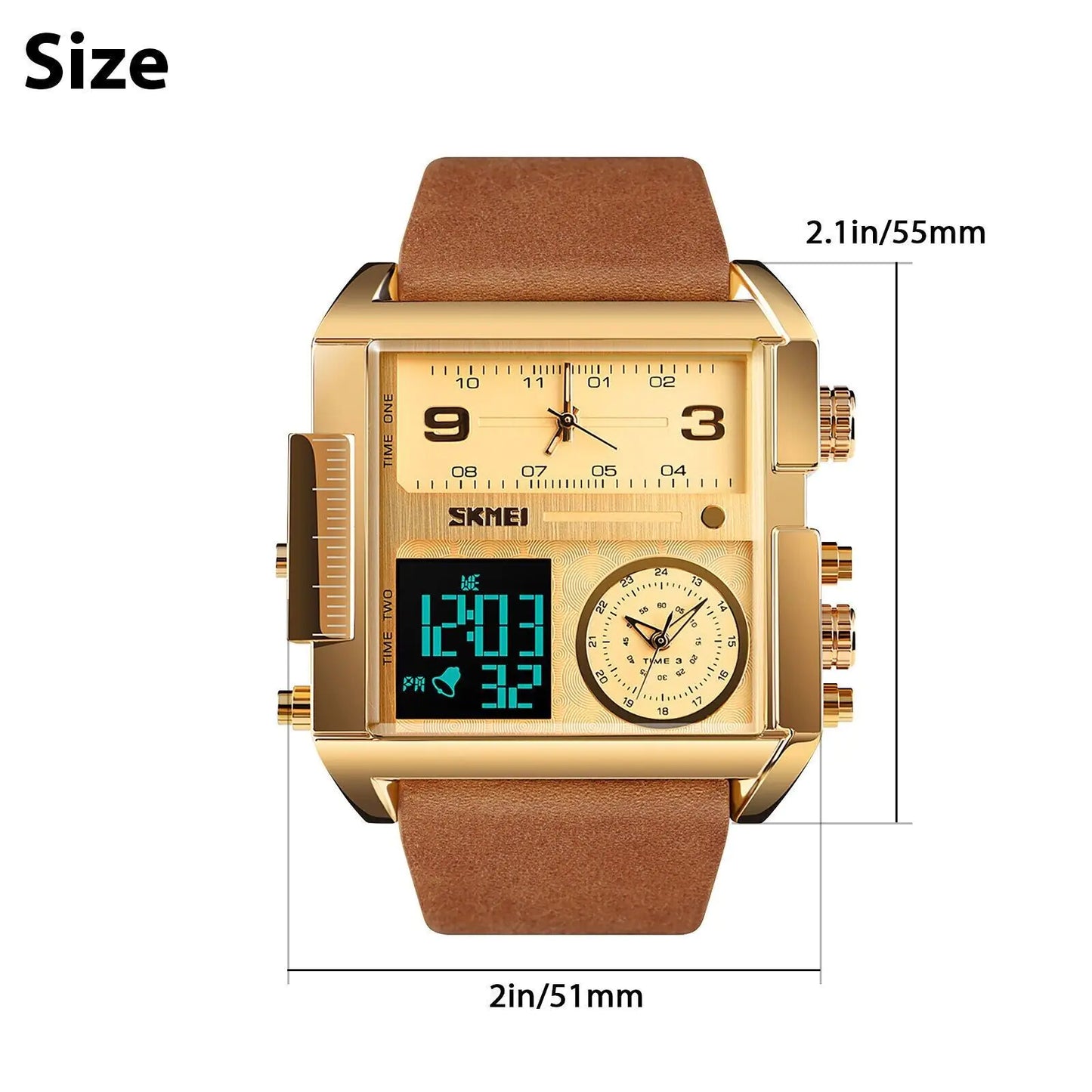SKMEI Men's Quartz Leather Sports Watch