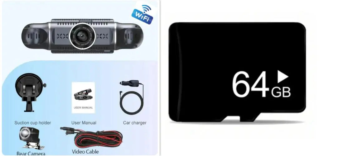4-Channel HD Wi-Fi Car Dash Cam