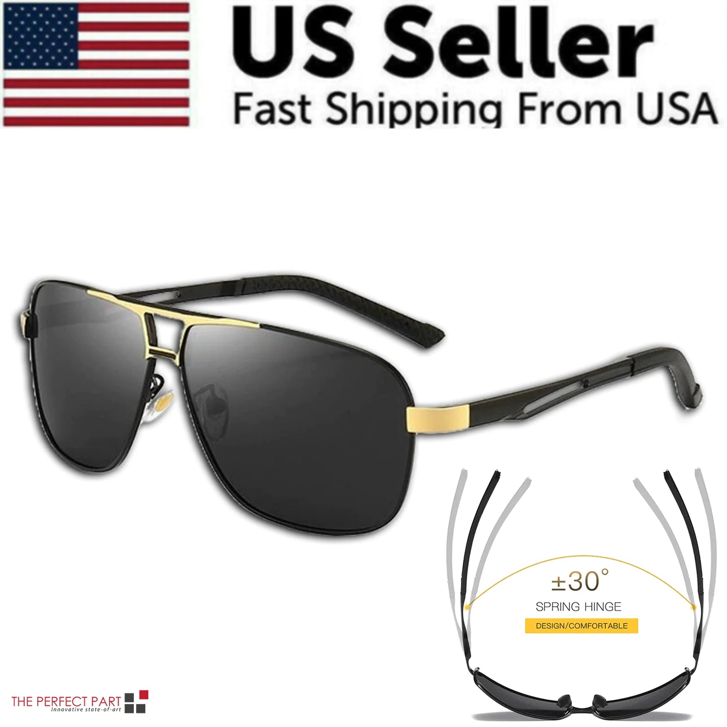 Men's UV400 Polarized Pilot Sunglasses for Outdoor Sports