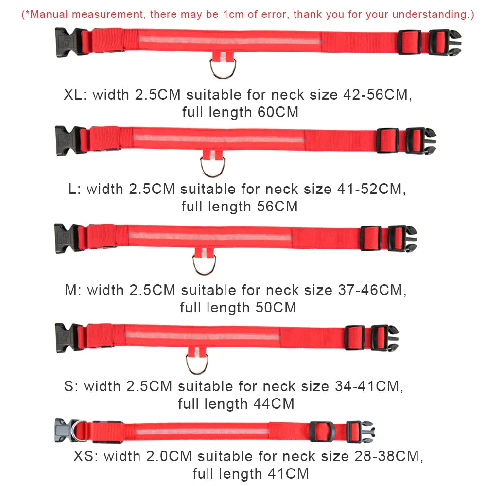 Luminous Safety Pet Collar with Adjustable LED