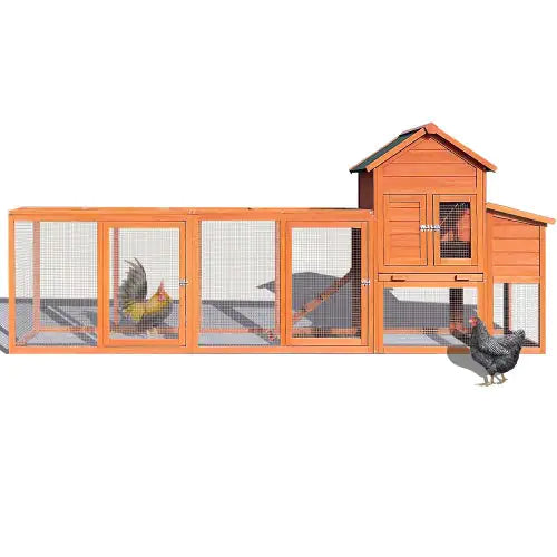 Large Wooden Chicken Coop With Nest Box