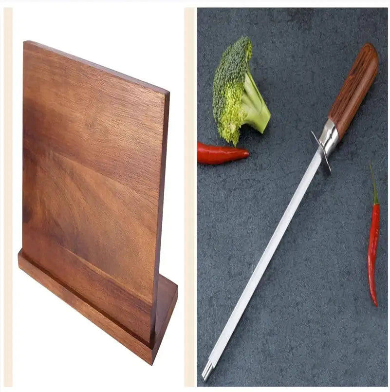 Elegant Wood Magnetic Knife Organizer