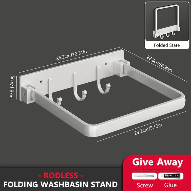SpaceSaver Foldable Towel Rack