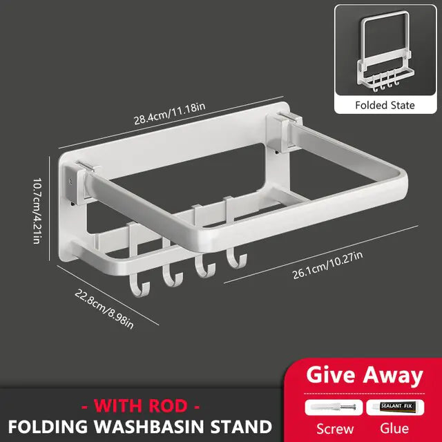 SpaceSaver Foldable Towel Rack