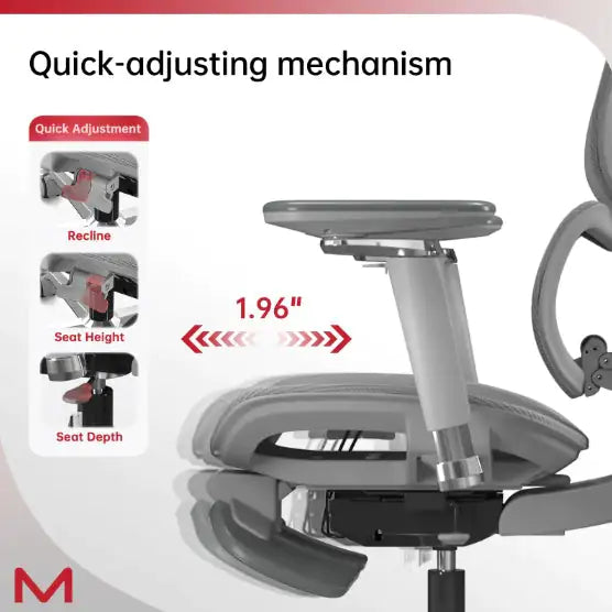 High-Back Ergonomic Chair with Adaptive Lumbar Support
