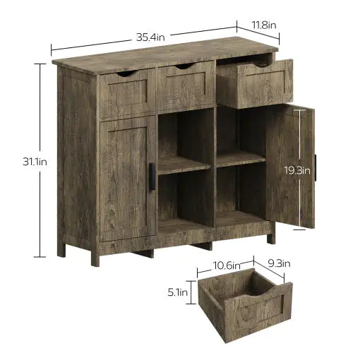 Versatile Home Storage Unit with Adjustable Shelves and Drawers