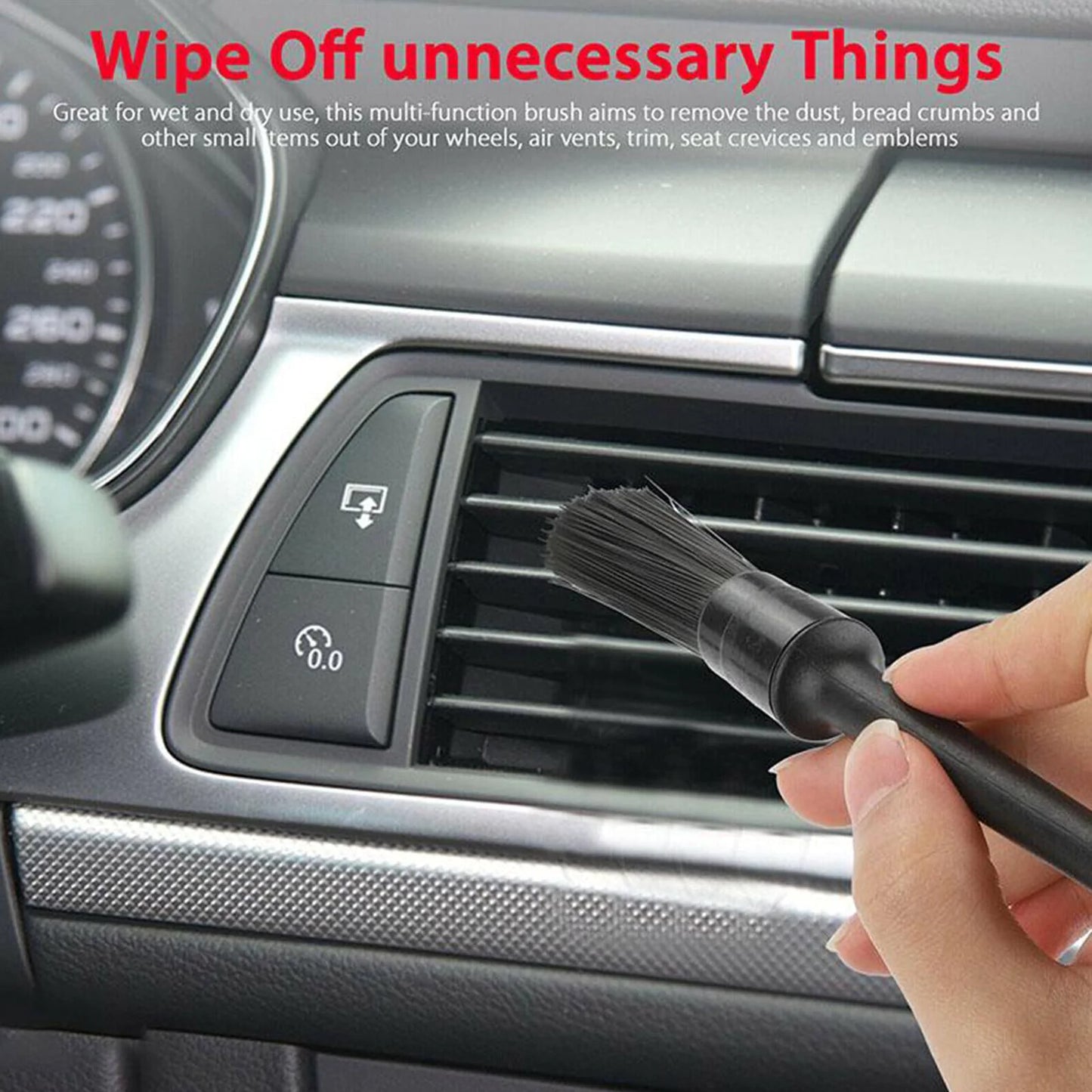 5PC Boar Hair Car Detailing Brush Set