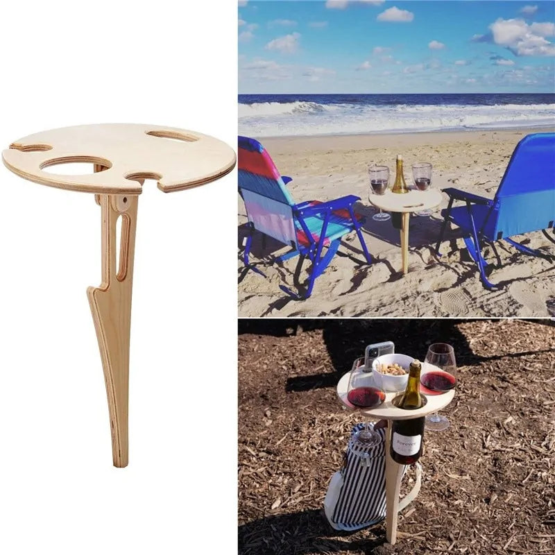 Portable Round Wine Lover's Table