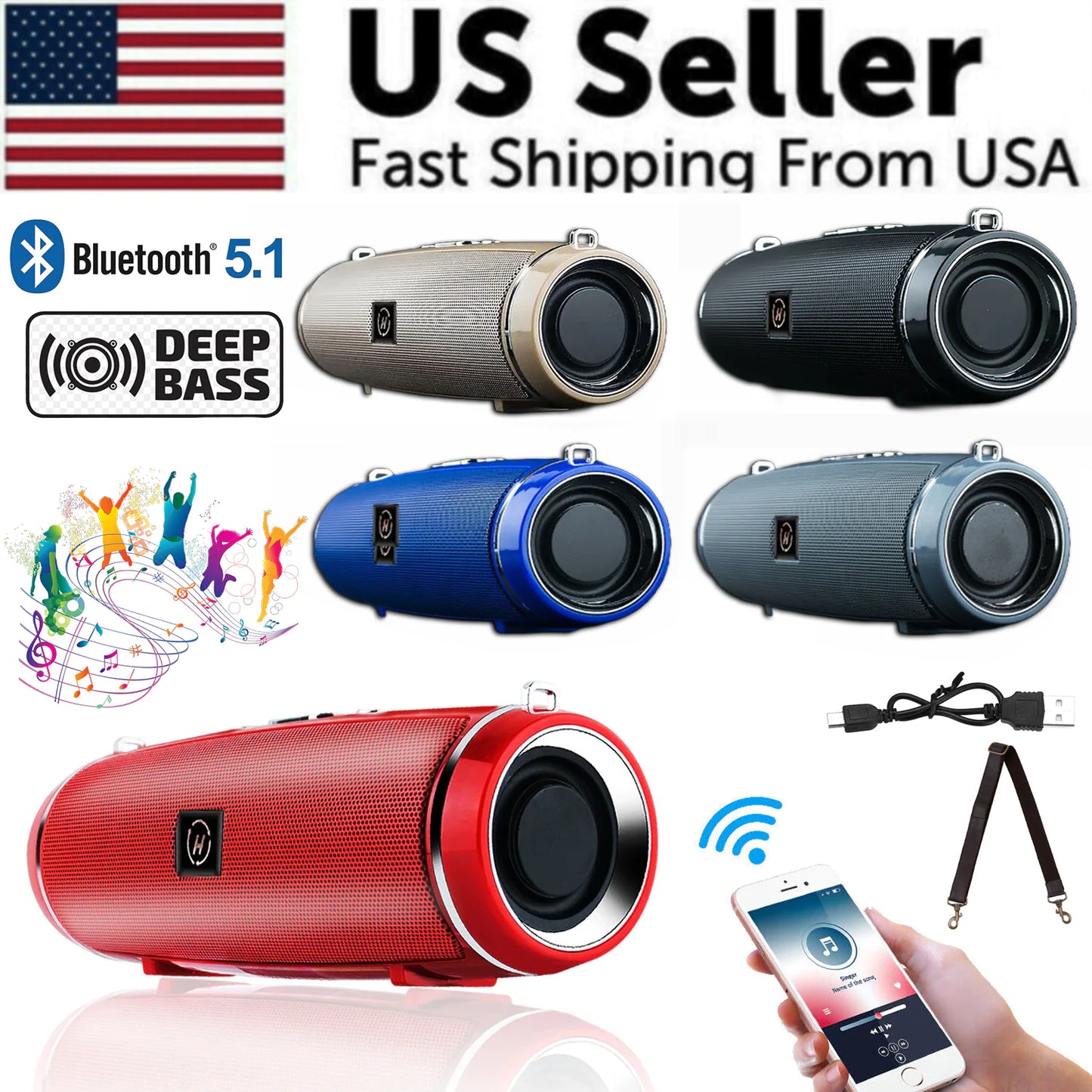 Outdoor Bass King Bluetooth 5.1 Speaker