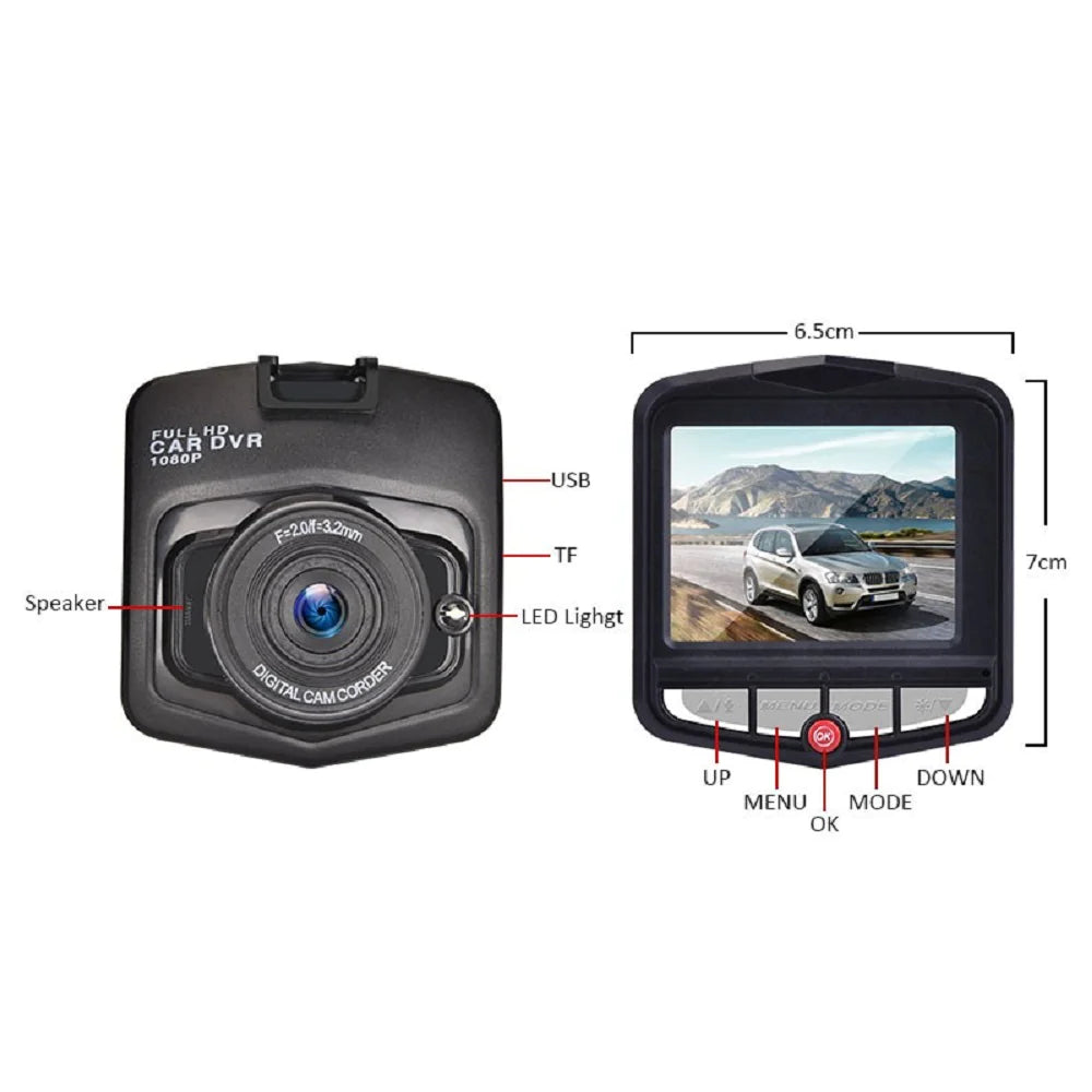 Full HD 1080P Dash Cam with Night Vision