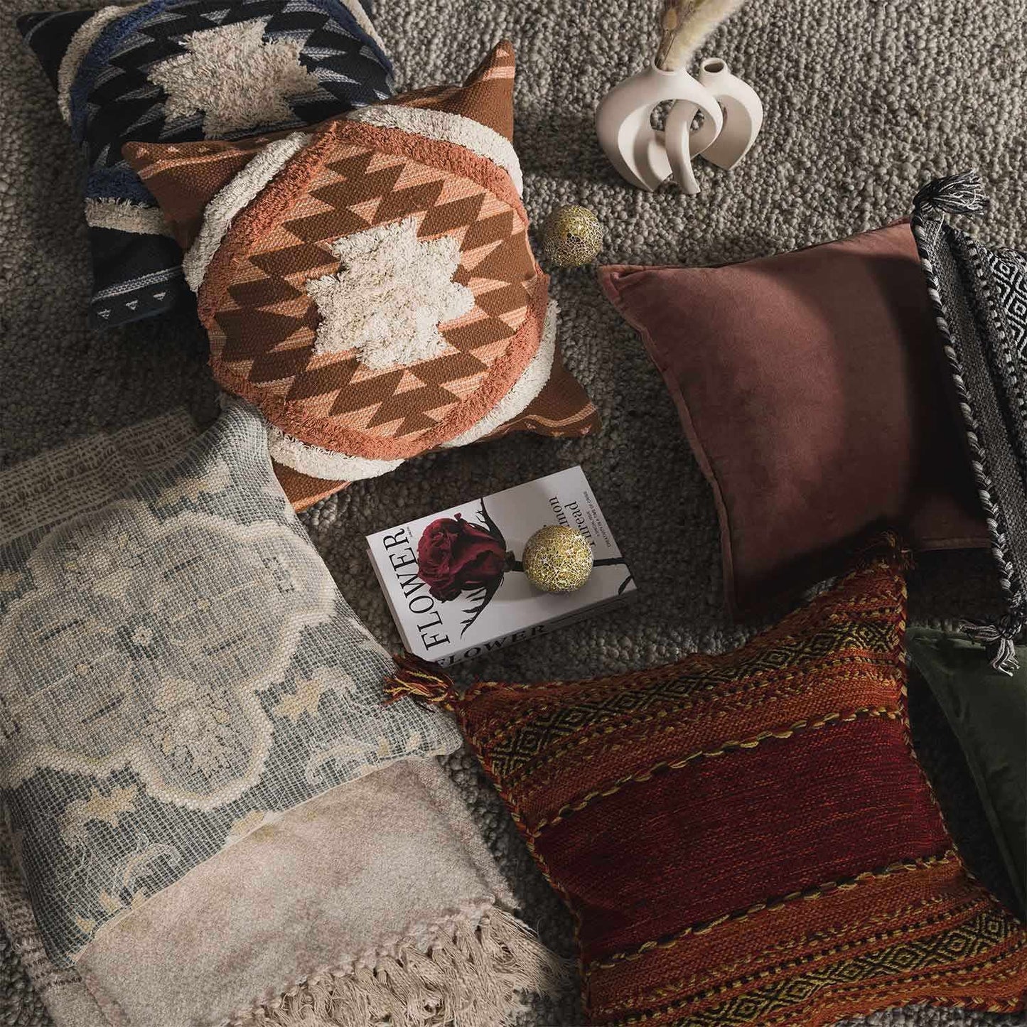 Shepardsville Navy Kilim Pattern Throw Pillow