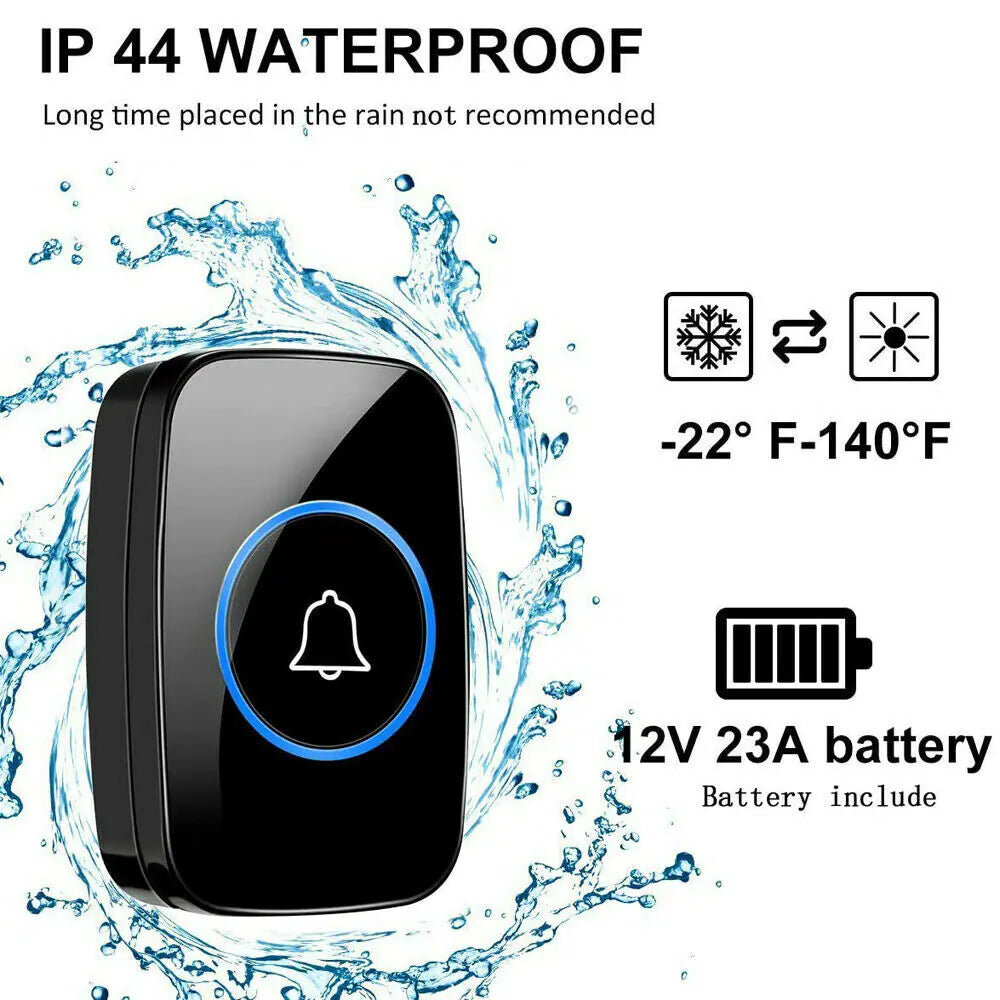 Wireless Weatherproof Doorbell Kit with Adjustable Volume