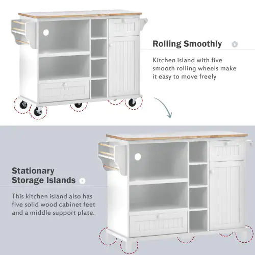 Rolling Kitchen Storage Cart with Locking Wheels