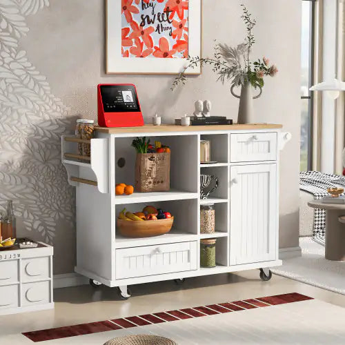Rolling Kitchen Storage Cart with Locking Wheels