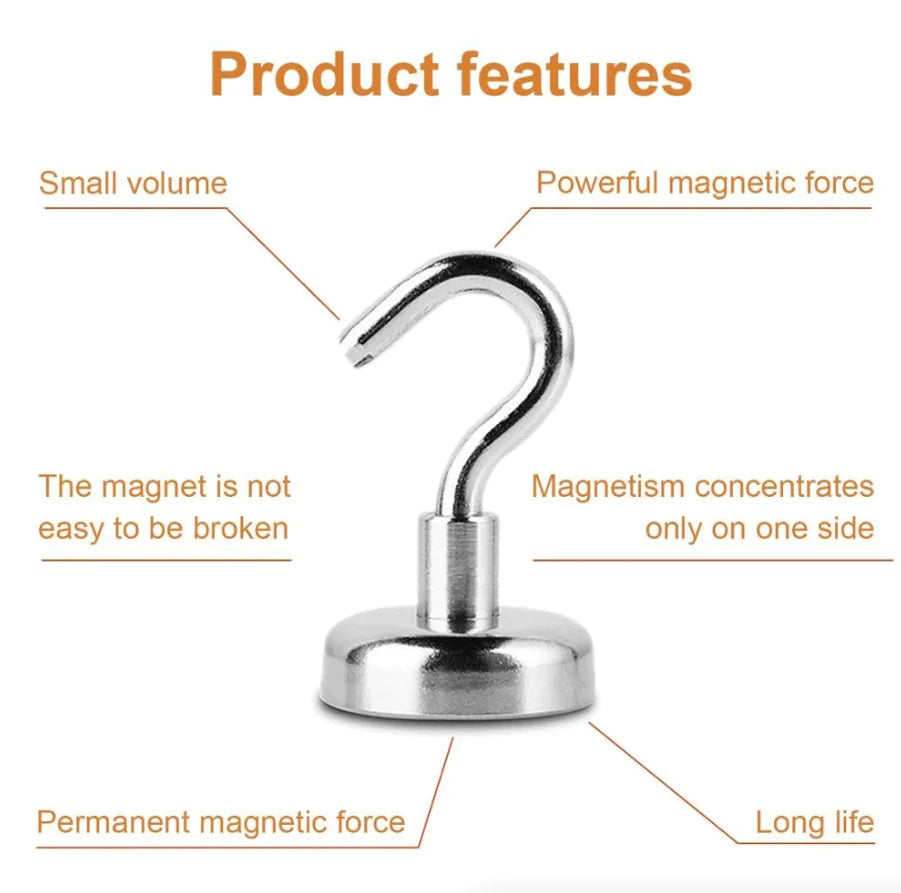 10x Neodymium Magnetic Hook Set USA