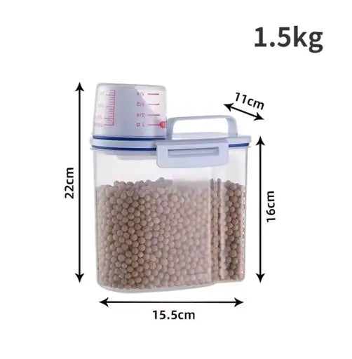 Pet Food Storage Container w/ Measuring Cup