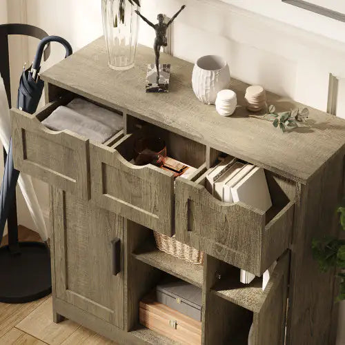 Versatile Home Storage Unit with Adjustable Shelves and Drawers