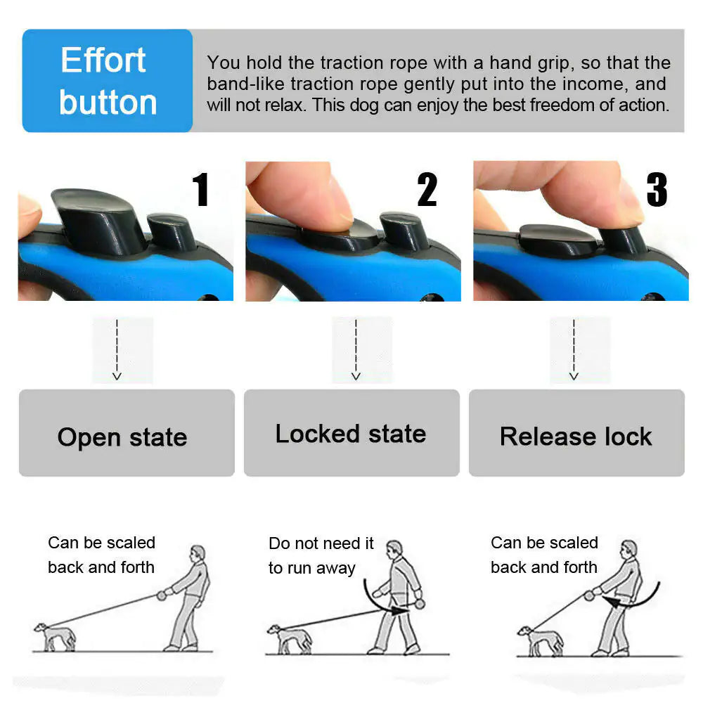 16.5FT Auto-Retract Dog Walking Leash
