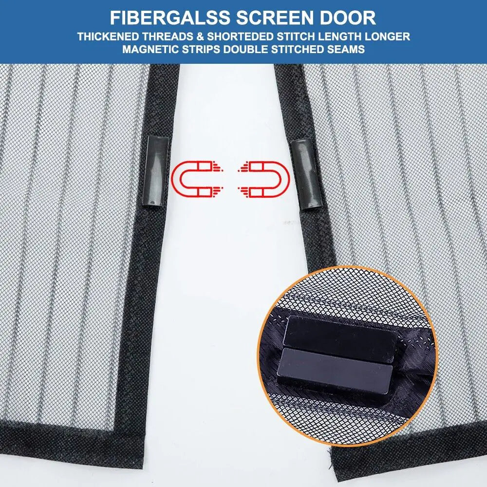 Magnetic Mesh Door Screen - Bug & Mosquito Barrier