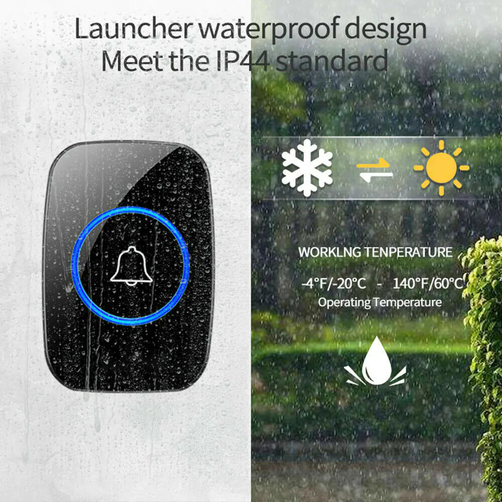 Wireless Weatherproof Doorbell Kit with Adjustable Volume