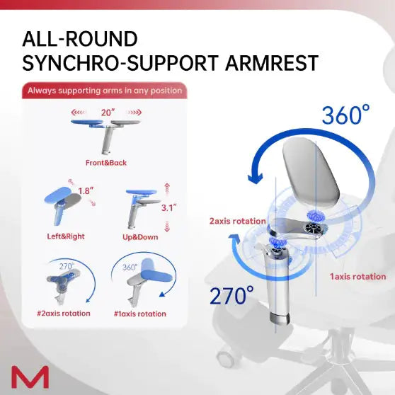 High-Back Ergonomic Chair with Adaptive Lumbar Support