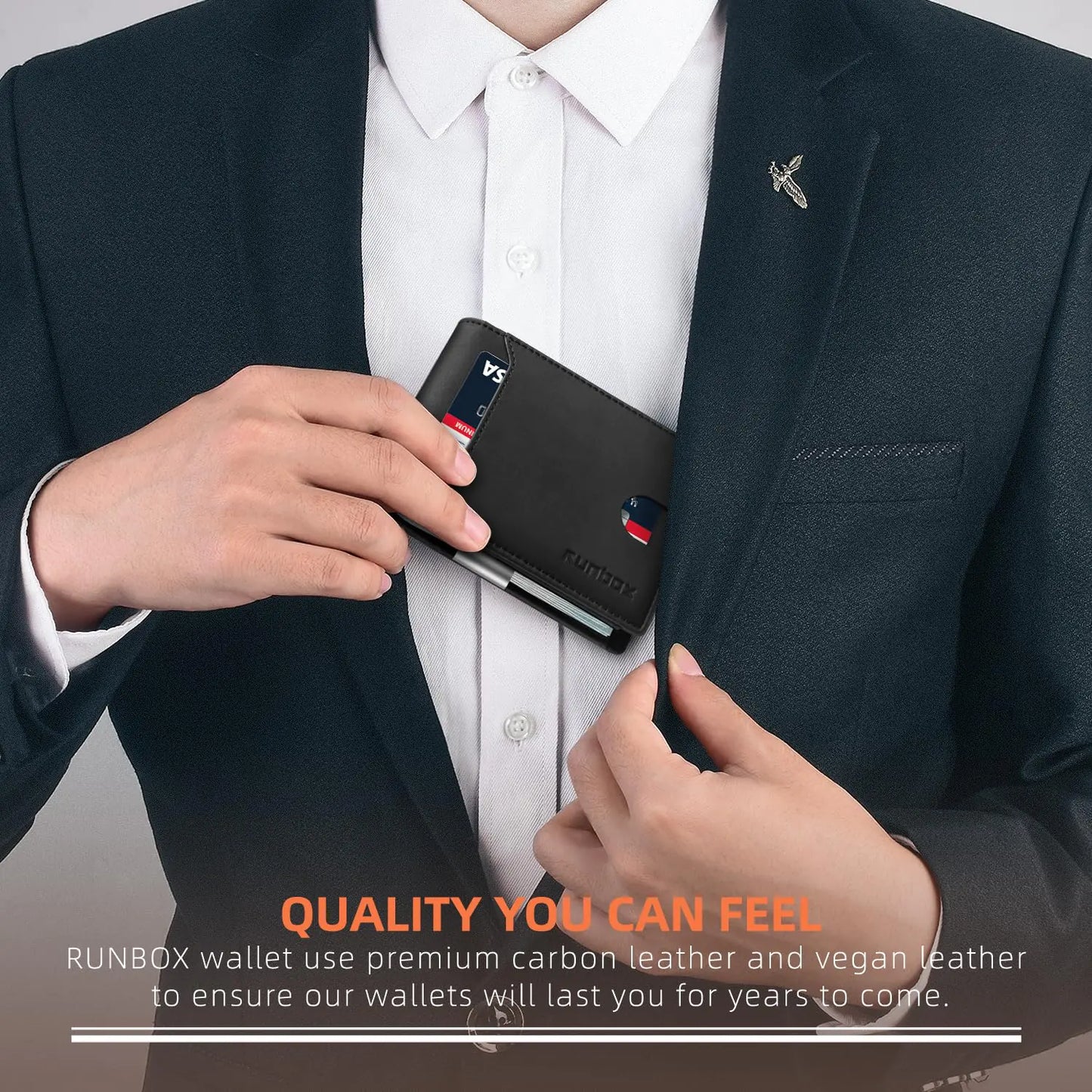 RUNBOX Secure SleekPocket: Bifold RFID Slim Wallet