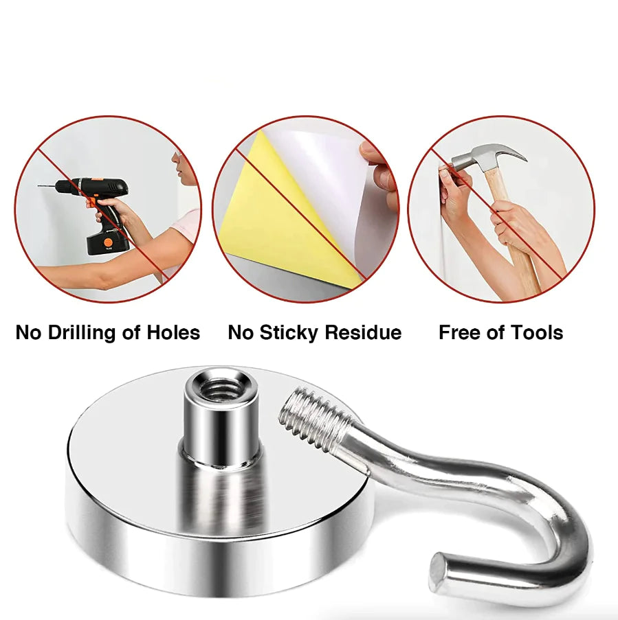 10x Neodymium Magnetic Hook Set USA