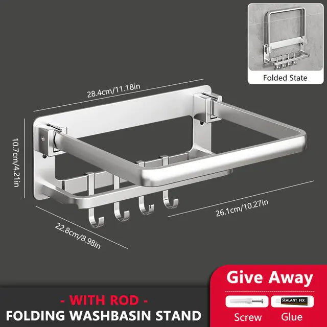 SpaceSaver Foldable Towel Rack