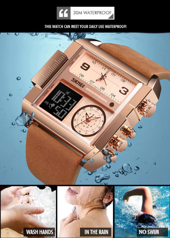SKMEI Men's Quartz Leather Sports Watch