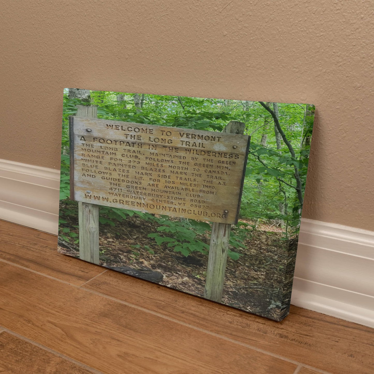 "Welcome to the Long Trail–A Path Through Time" - Gallery Wrapped Canvas - Hiking With Stickers '24