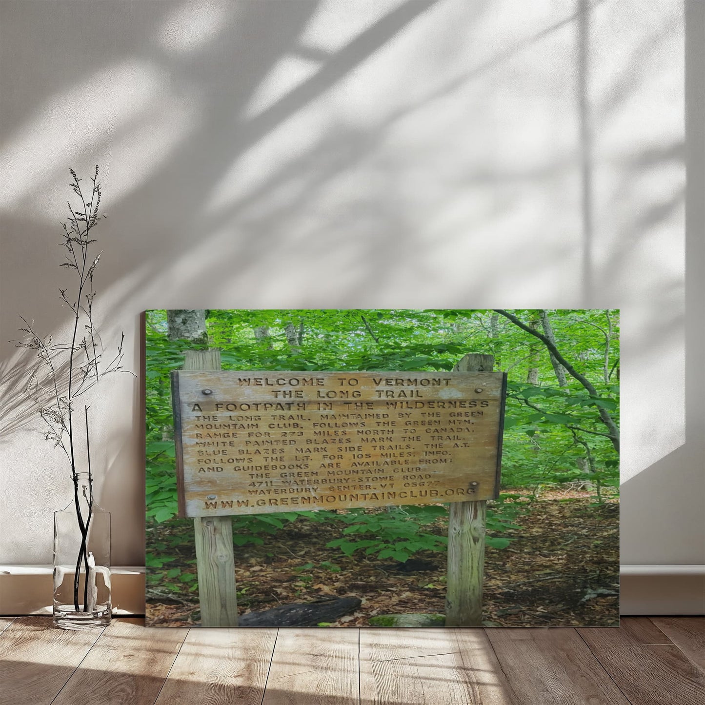 "Welcome to the Long Trail–A Path Through Time" - Gallery Wrapped Canvas - Hiking With Stickers '24