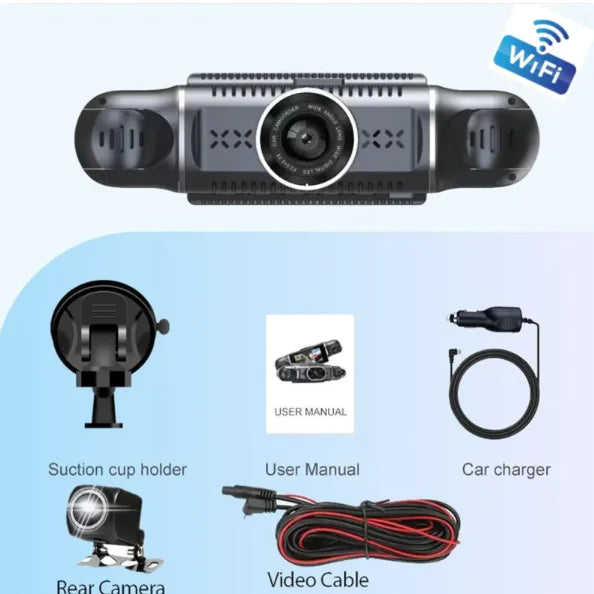 4-Channel HD Wi-Fi Car Dash Cam