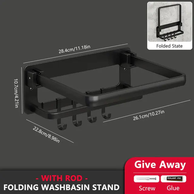 SpaceSaver Foldable Towel Rack