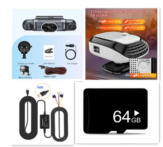 4-Channel HD Wi-Fi Car Dash Cam