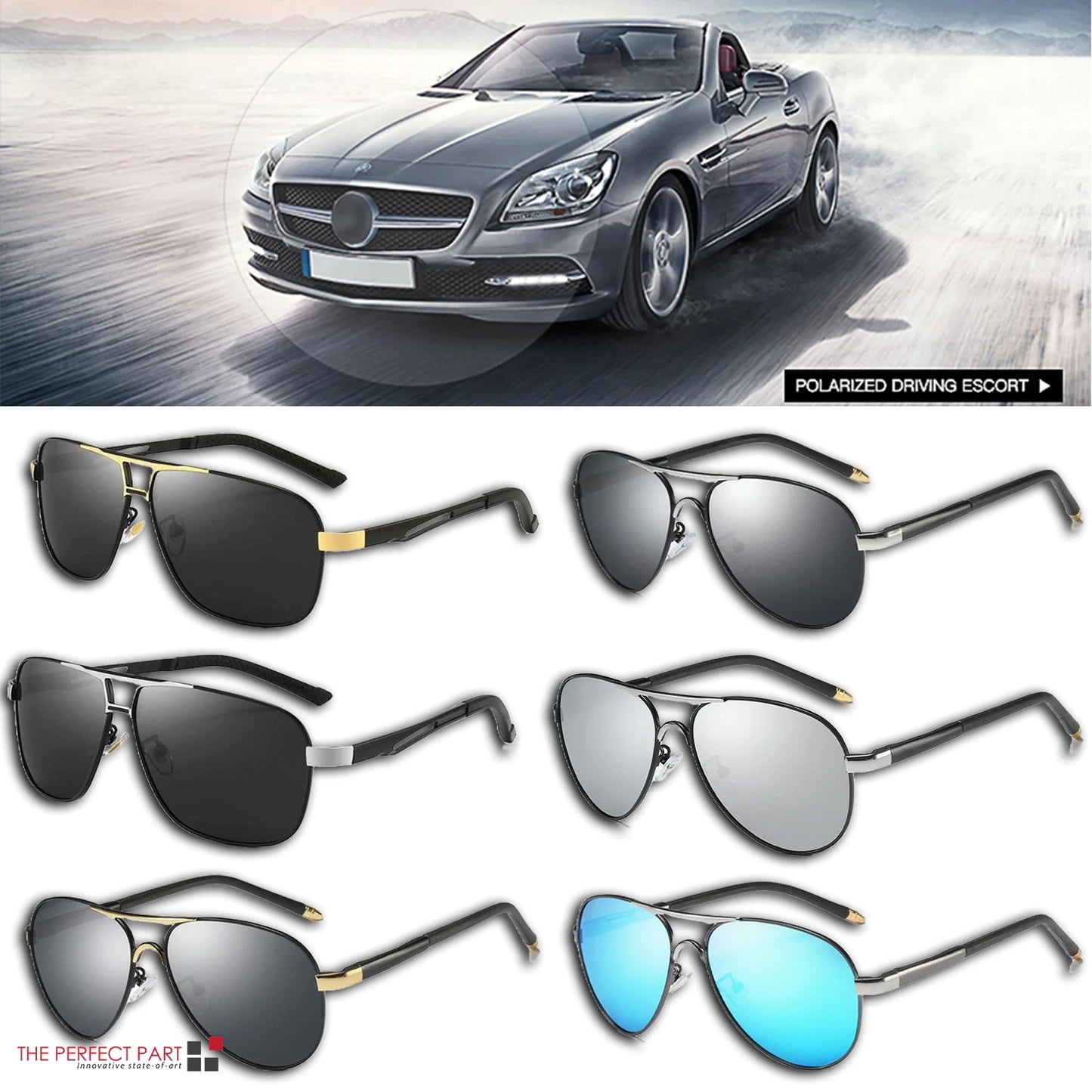 Men's UV400 Polarized Pilot Sunglasses for Outdoor Sports