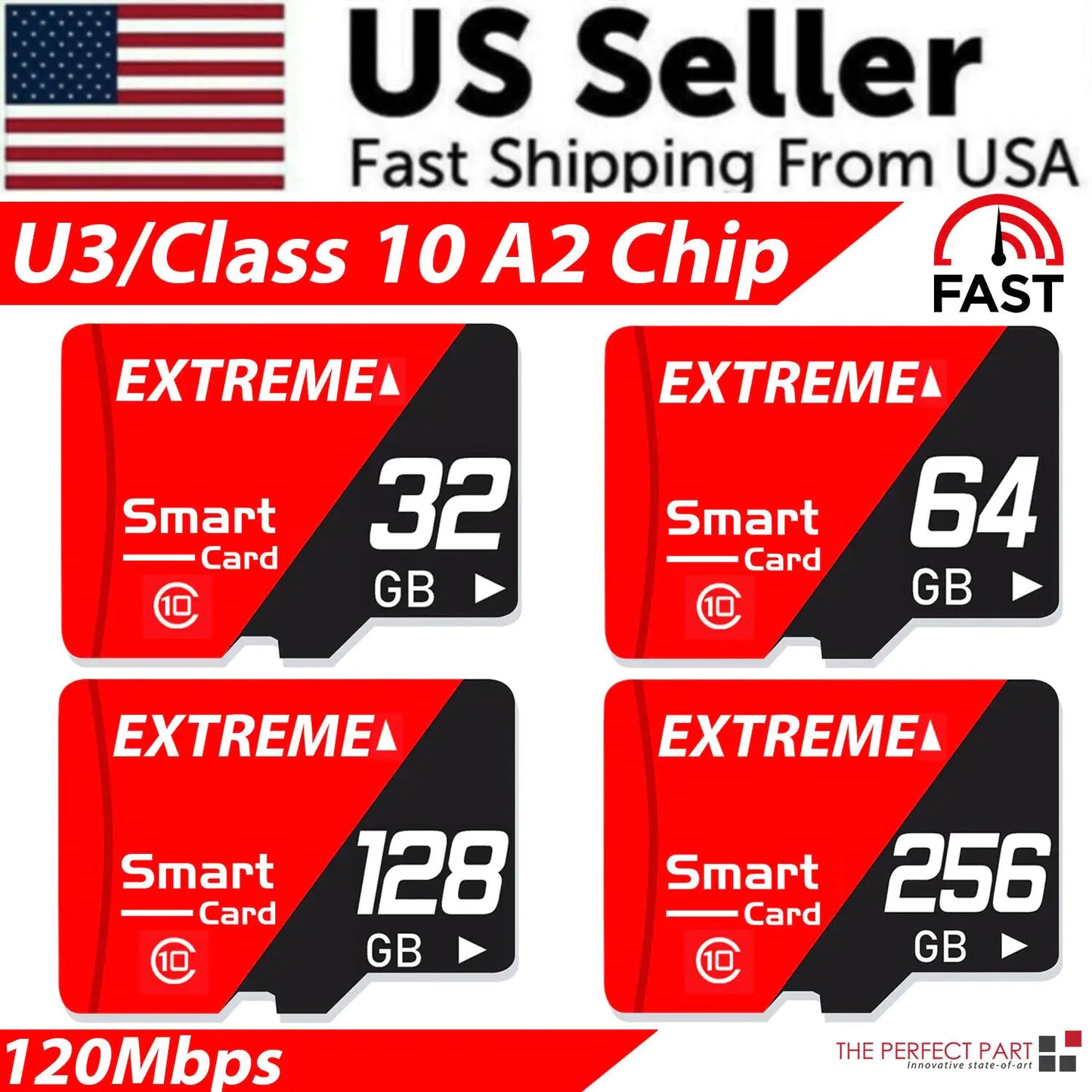 UltraFast Micro SD Card 32-256GB Class 10