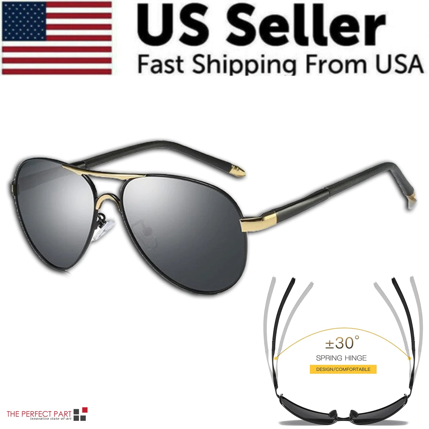 Men's UV400 Polarized Pilot Sunglasses for Outdoor Sports