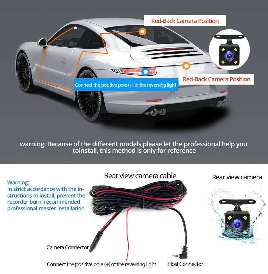 1080P Dual Lens Car Dash Cam with G-Sensor