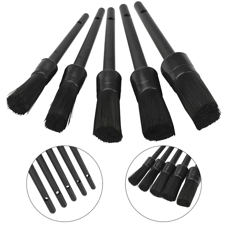 5PC Boar Hair Car Detailing Brush Set