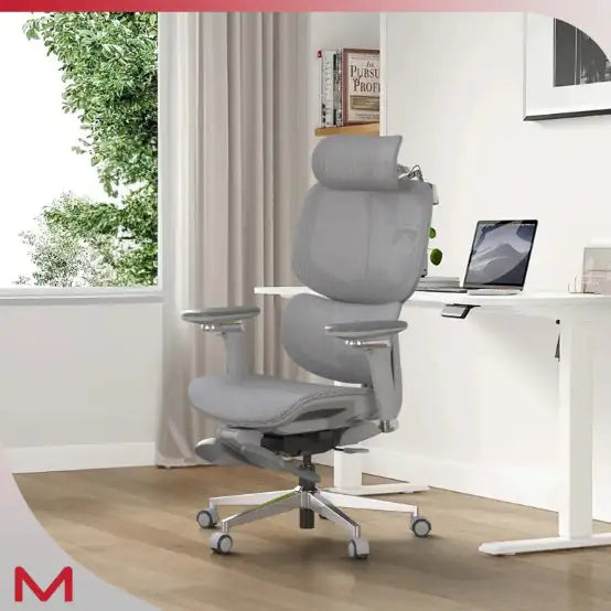 High-Back Ergonomic Chair with Adaptive Lumbar Support