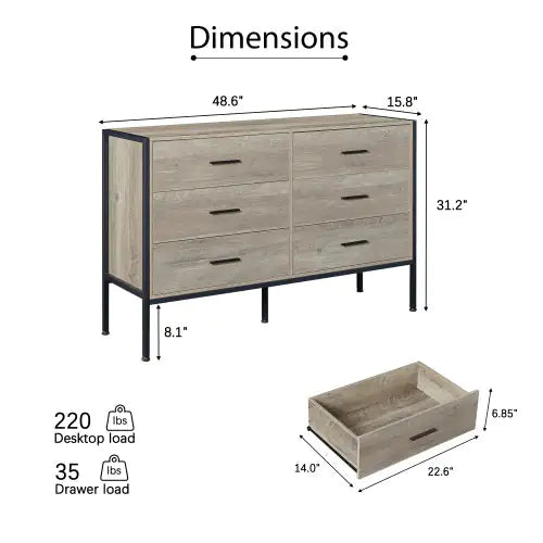 Vintage Rustic Grey Wooden Vanity with Ample Storage