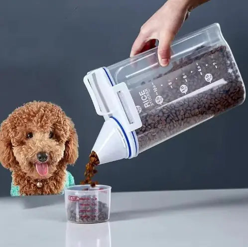 Pet Food Storage Container w/ Measuring Cup